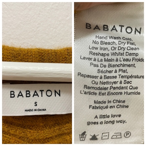 Babaton Aritzia marino wool ribbed scooped neck orange sweater size small - Picture 9 of 9